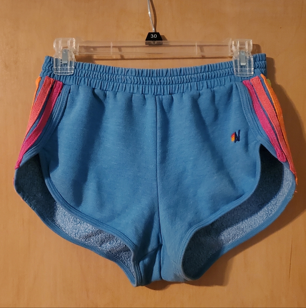Aviator Nation 5 Stripe Women's Jogger Shorts - Blue XS